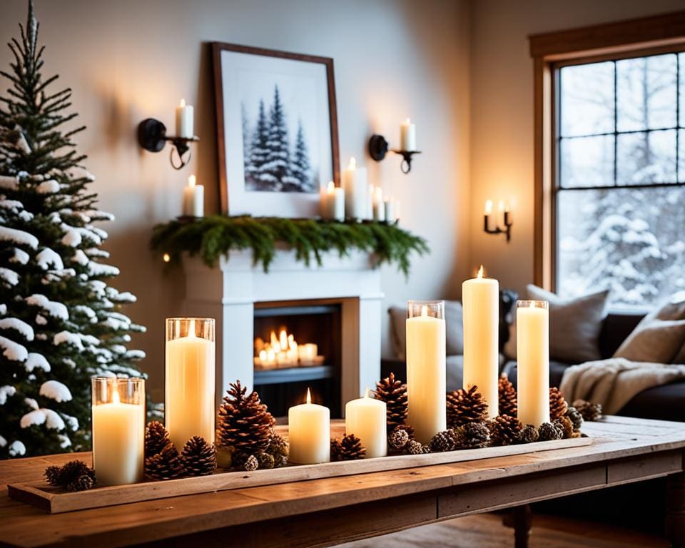 Verlichting en kaarsen voor winterse sfeer