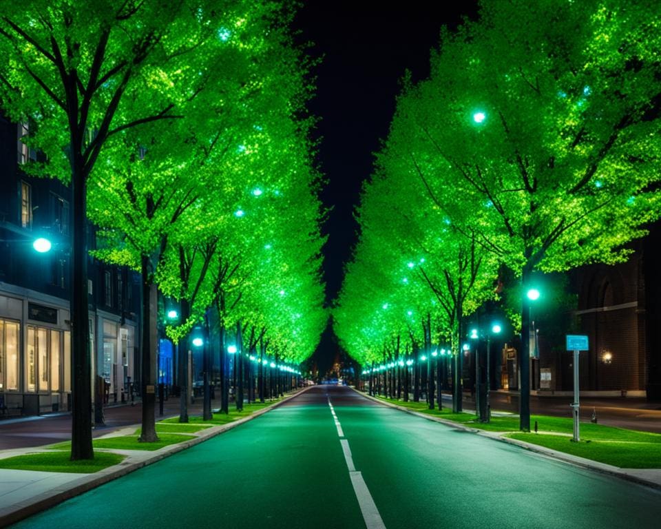 energiebesparing met groene straatverlichting