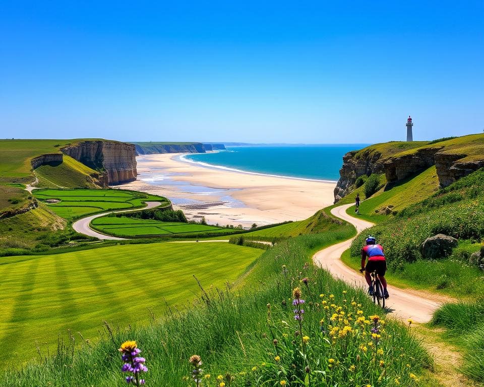 Fietsen langs de kust van Normandië, Frankrijk