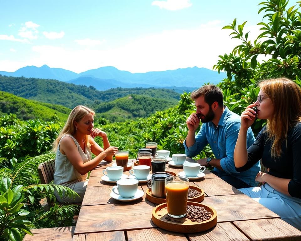 Geniet van een koffieproeverij in Colombia