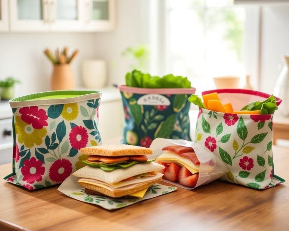 Herbruikbare boterhamzakjes voor lunch zonder plastic