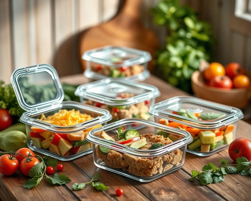 Herbruikbare glazen lunchboxen voor milieuvriendelijk eten