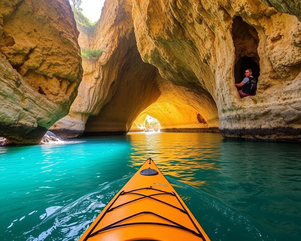 Kajakken in de grotten van de Algarve