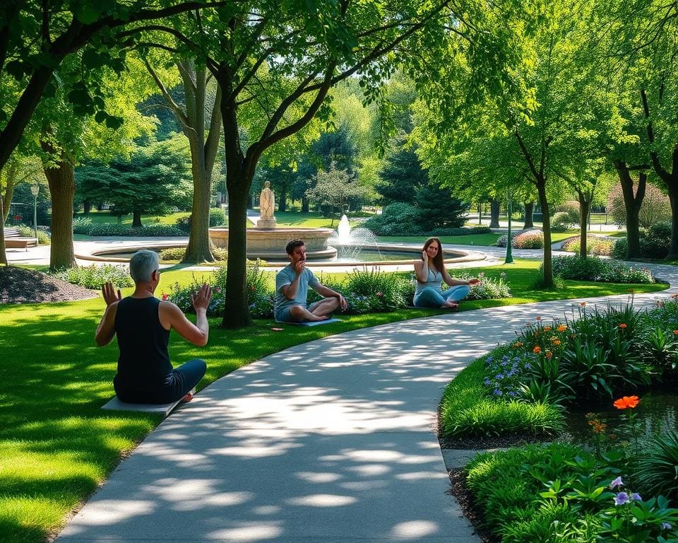 Parkbeleving met mindfulness-oefeningen