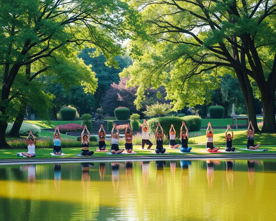 Parkverkenning met yoga en mindfulness in het groen