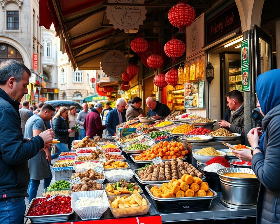 Proef de diverse gerechten van Istanboel, Turkije