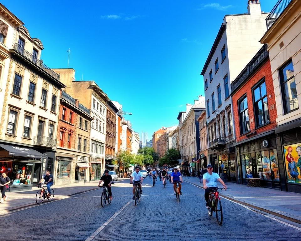 Stadsfietsroute door historische wijken en moderne buurten