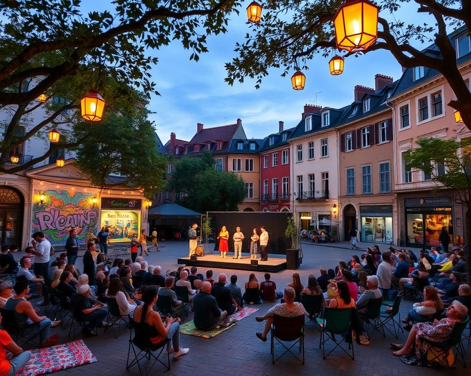 Theatervertoning op een unieke locatie in de stad