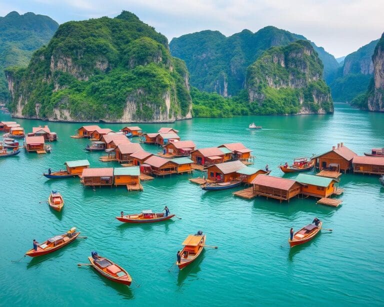 Verken de drijvende dorpen van Halong Bay, Vietnam