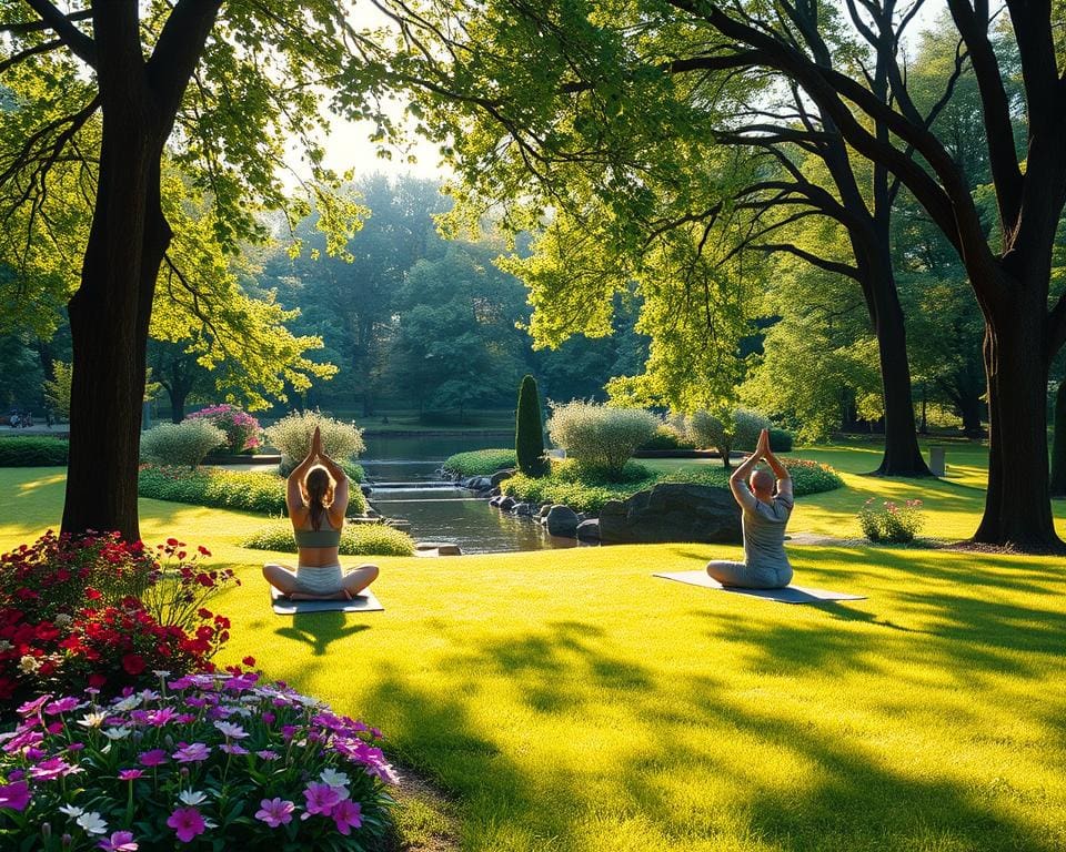 parkverkenning met yoga en mindfulness in het groen