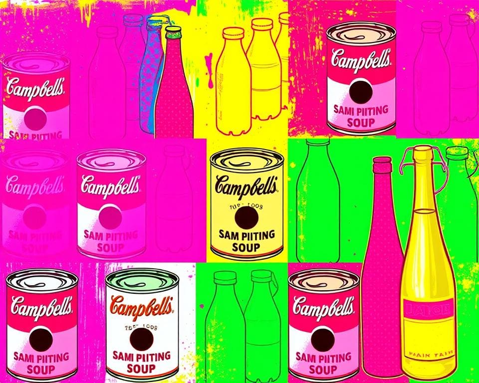 De popart creaties van Andy Warhol in levendige kleuren