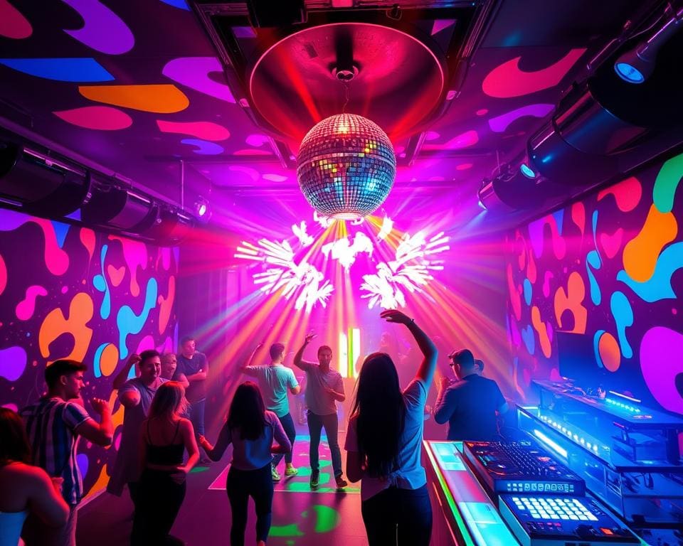 Discotheekavond in een unieke club met live visuals en thema’s