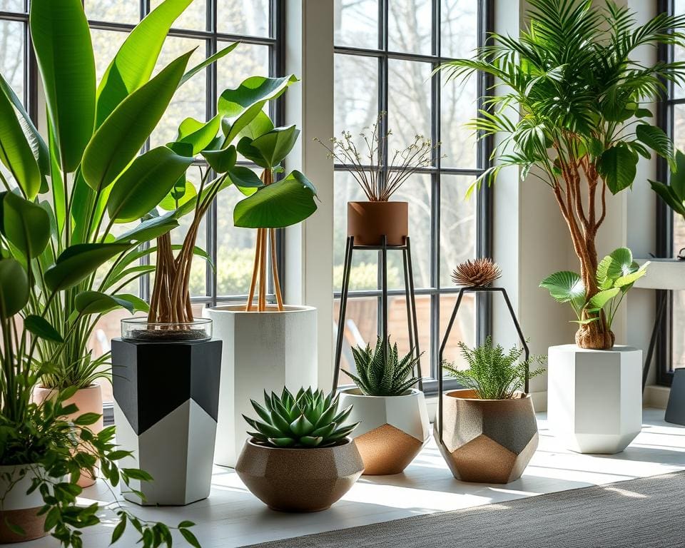 Moderne plantenhouders voor een groen interieur