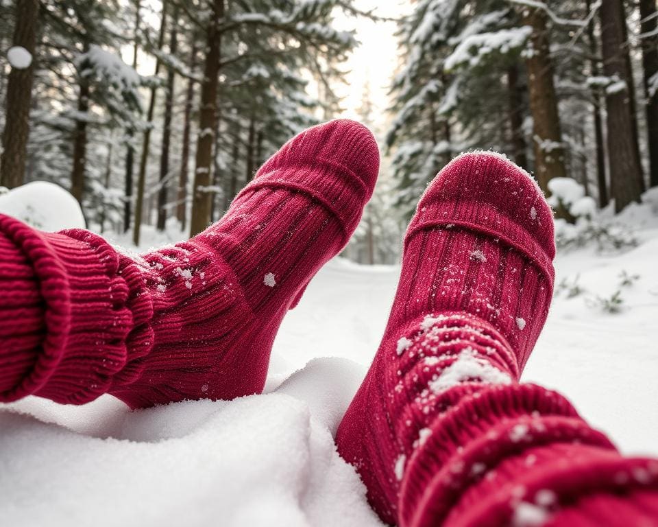 Warme fleecesokken voor lange winterwandelingen