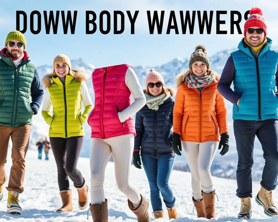 hoe donsbodywarmers te combineren