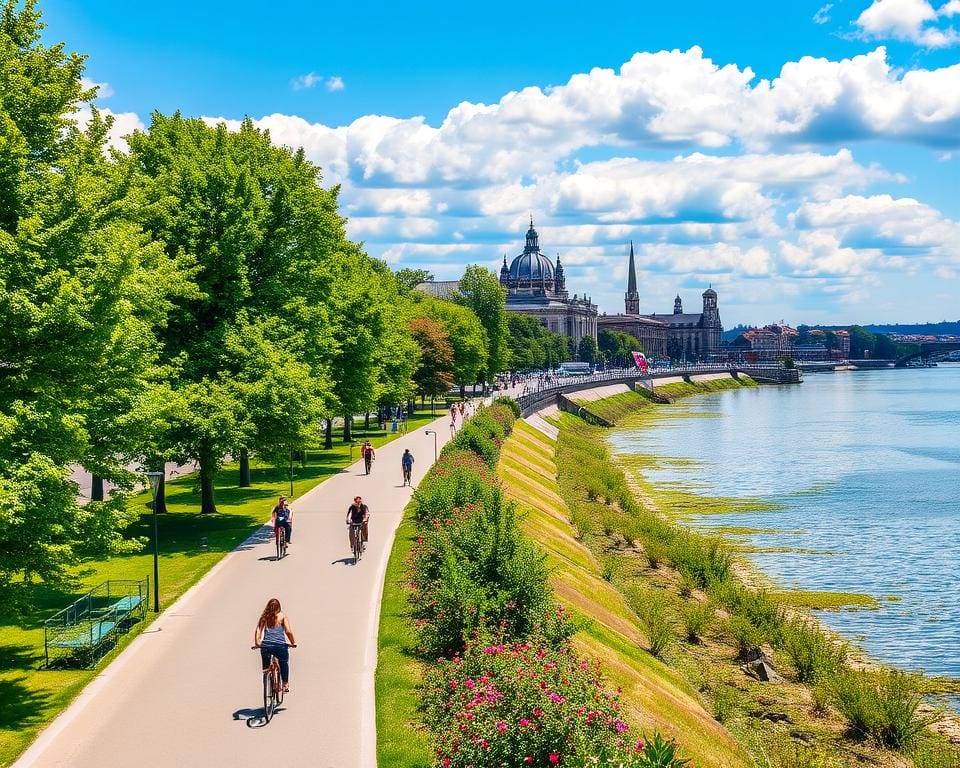 De Rijnpromenade Düsseldorf Duitsland: Ontspan langs een iconische rivier