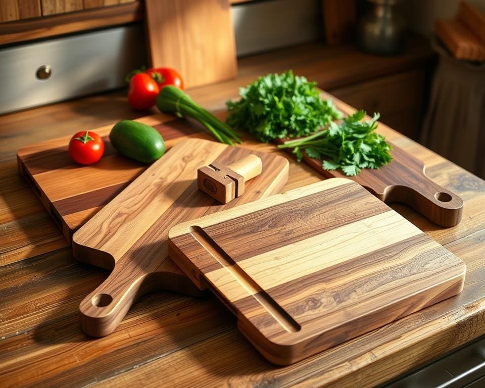 Houten snijplanken met sapgroef voor schoon koken