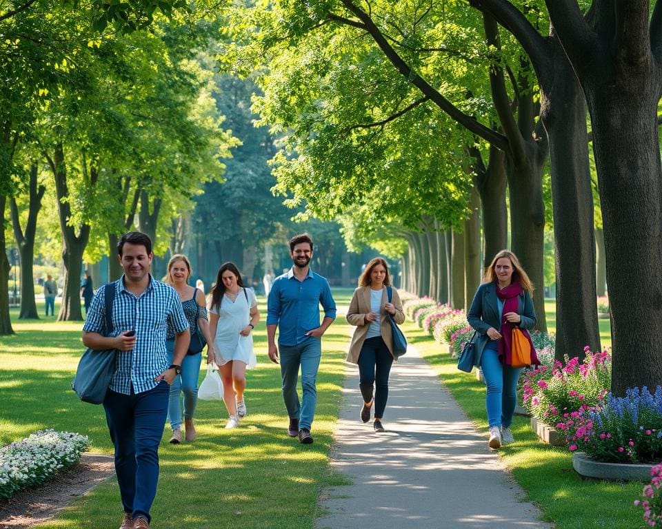 stressvermindering door lunchwandelingen