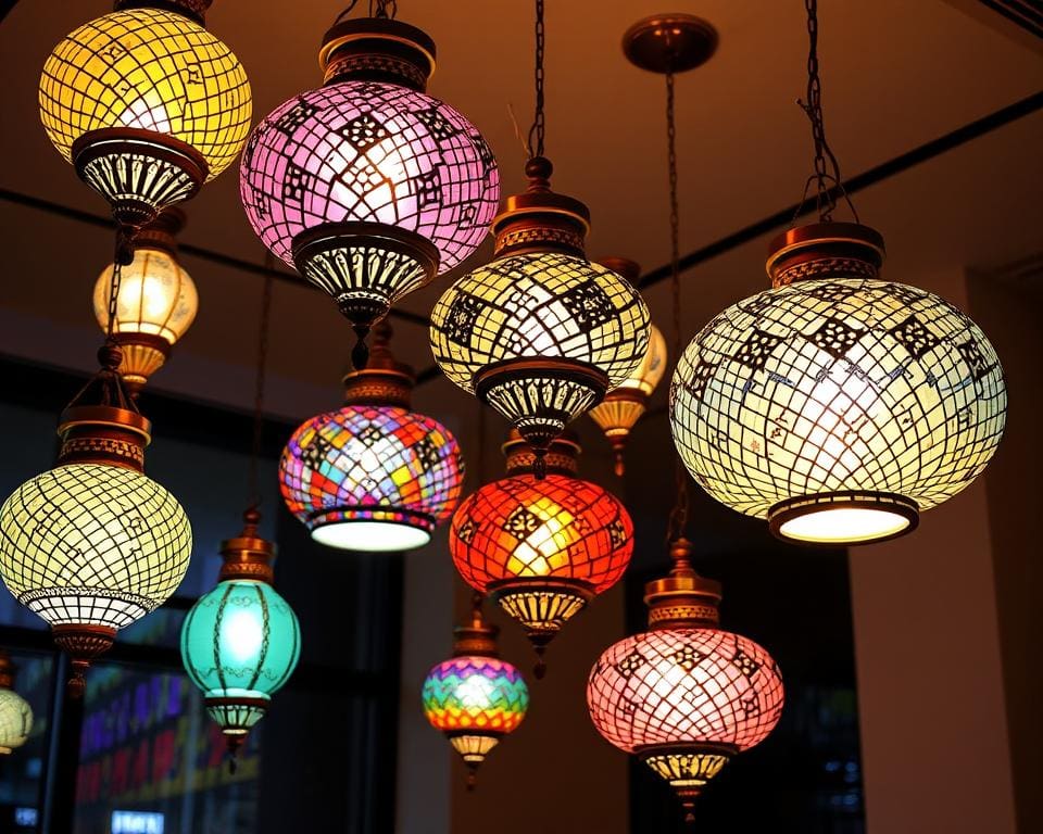 Hanglampen met een dynamisch kleurenspel