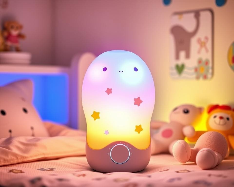 Kinderlampen met een interactieve knop voor kleurenwissel