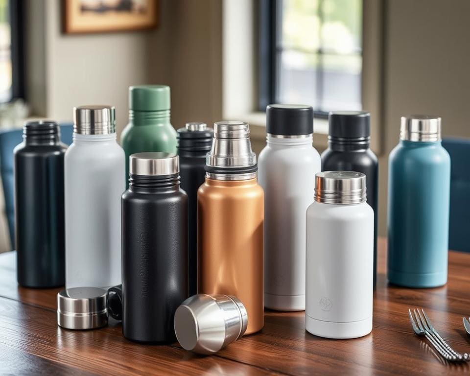 Thermosflessen met een spatvrije schenkdop