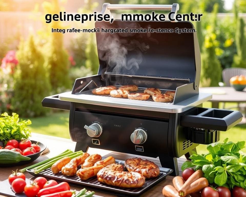 elektrische BBQ met rookreductiesysteem