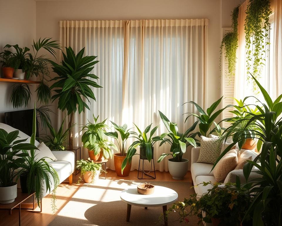 Welke planten passen in een lichte woonkamer?
