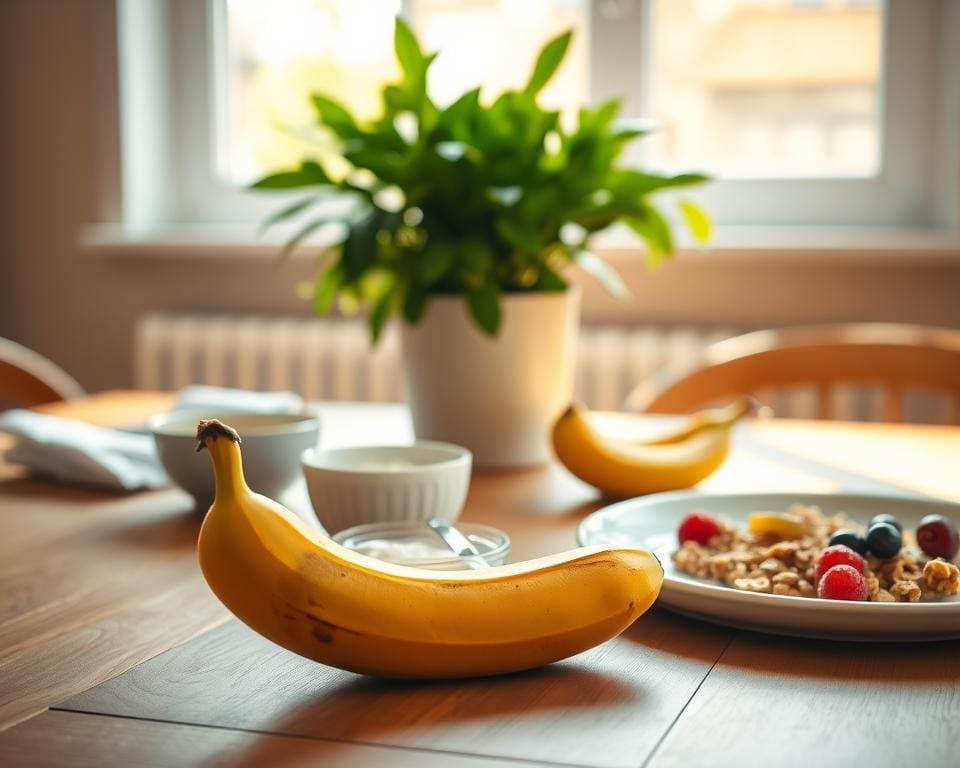 Gezond ontbijten met een banaan