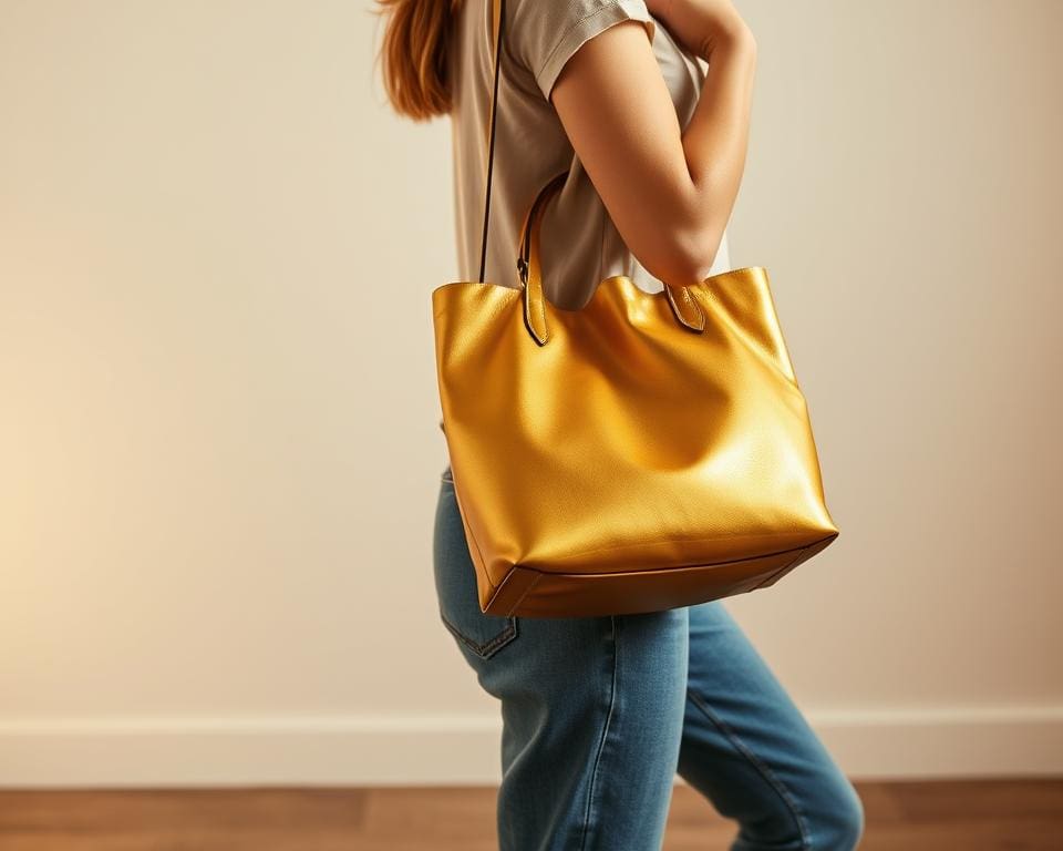 gouden tas combineren