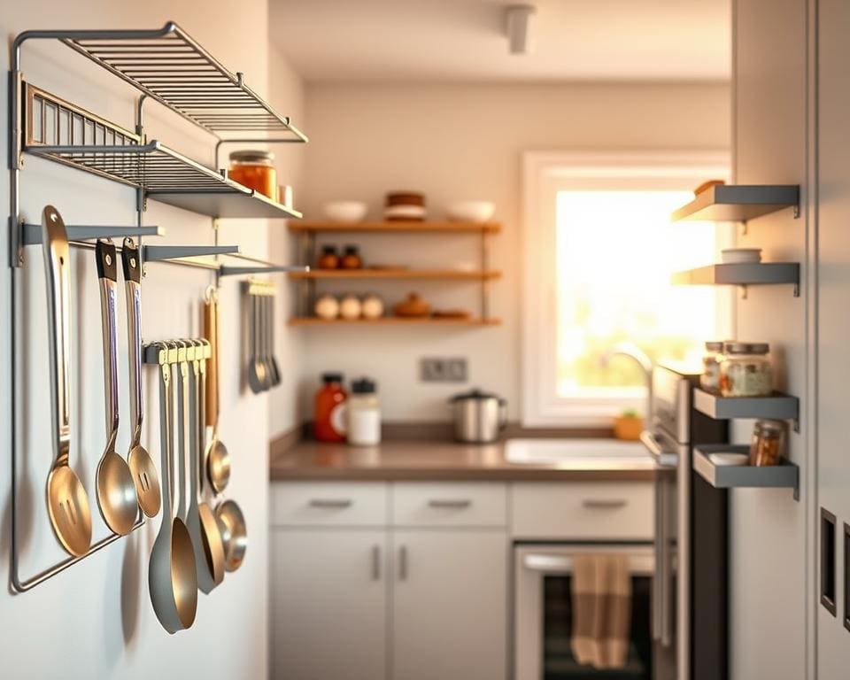 magnetische opbergsystemen in de kleine keuken