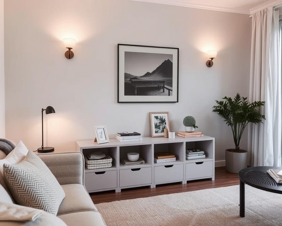 ruimteoptimalisatie in woonkamer met Vidar Triple Small Store