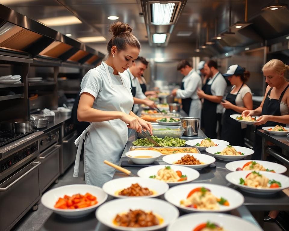 Hoe werkt een keukenhulp bij een cateringbedrijf?