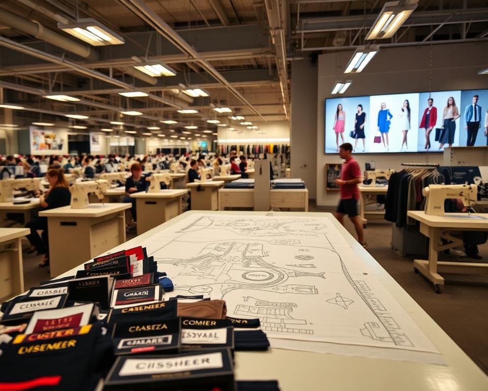 Hoe werkt een kledingfabrikant met grote merken?
