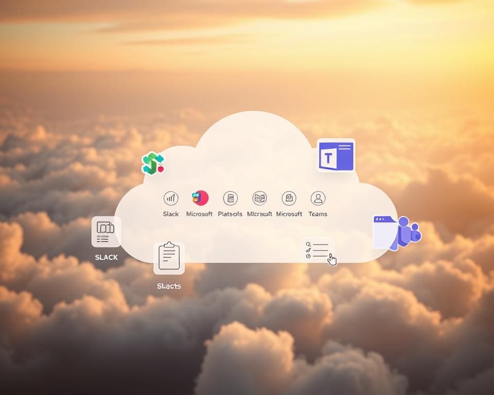 Welke cloud integreert met Slack en Teams?