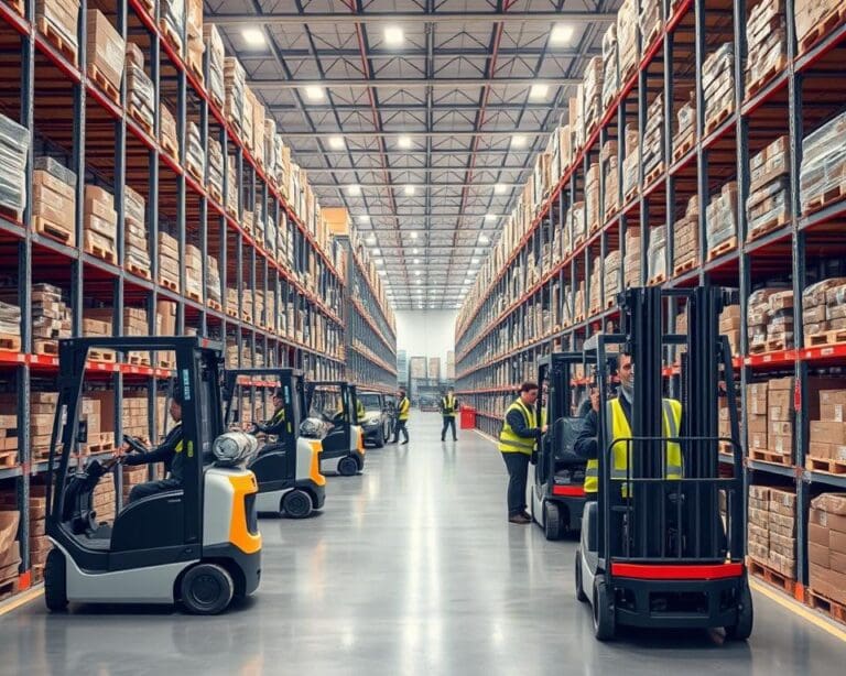 Elektrische heftrucks in moderne warehouses