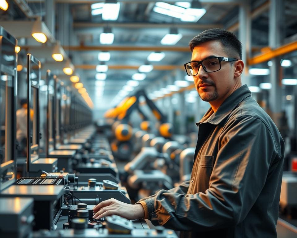 Productiemedewerker in een moderne fabriek
