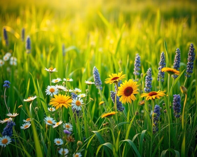 Hoe combineer je bloemen en gras voor een speels effect?
