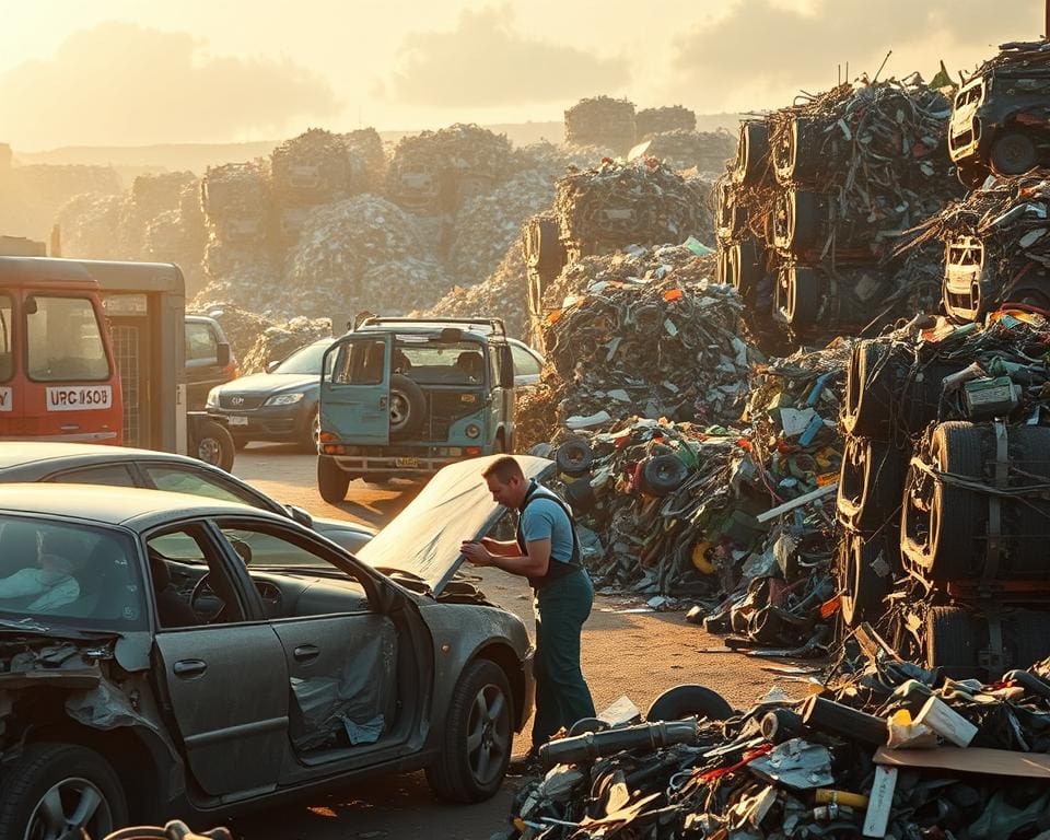 Hoe verloopt het recyclen bij een auto sloperij?