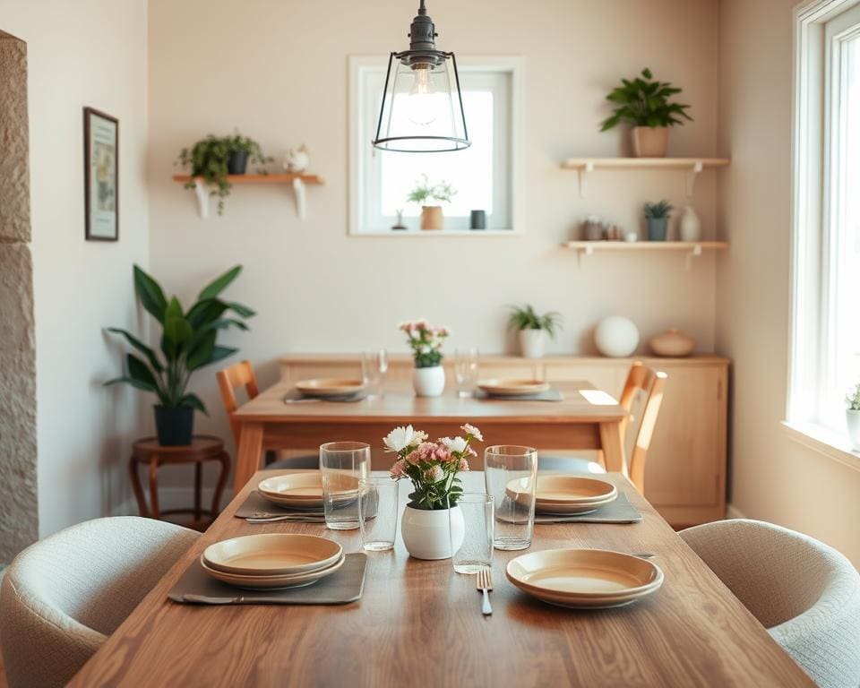 Hoe creëer je een gezellige eethoek met weinig middelen?