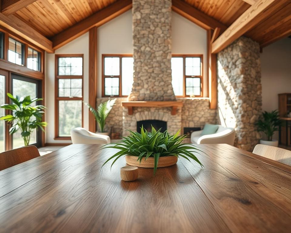 hout en natuursteen